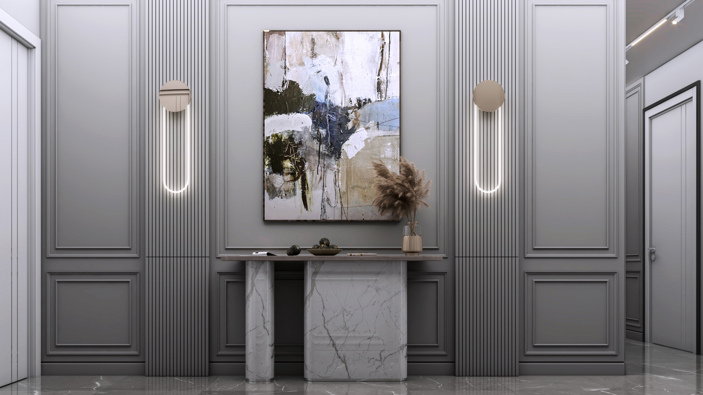 Living space ambiance and soft lighting